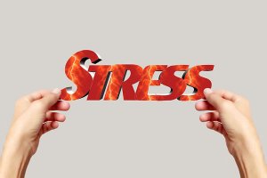 Schriftzug "Stress"