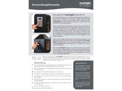 Anwendungshinweise brainLight-System mit relaxTower PRO und Münzsystem