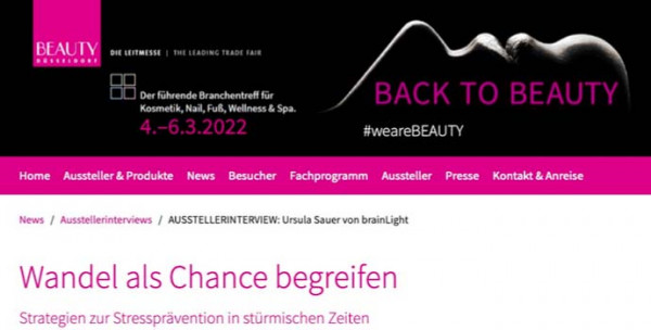 Interview mit Ursula Sauer "Den Wandel als Chance begreifen" am 01.04.2021 auf beauty.de